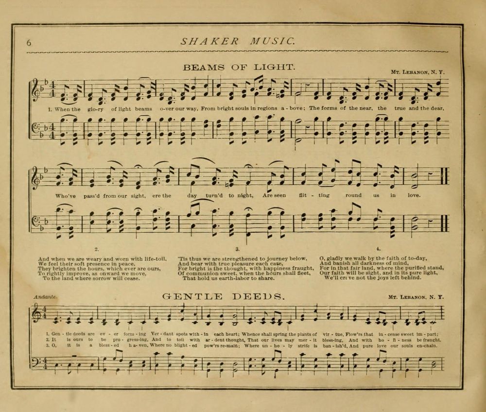 Shaker Music, 1875