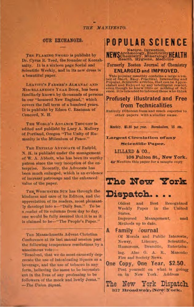 The Shaker Manifesto, 1883