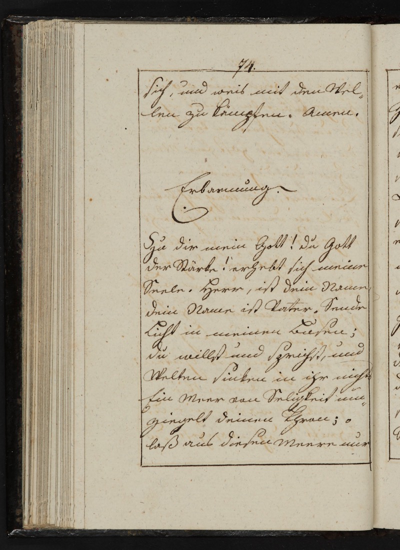 Page 74 of a handwritten copy of Eckartshausen’s Gott ist die reinste Liebe, in Kurrent script